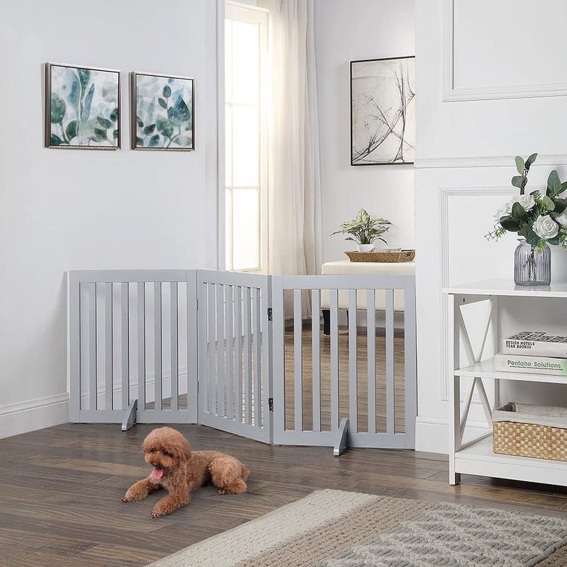 unipaws Support Feet for Wood Pet Gate, Freestanding Dog Gate, Set of 2, Design for 0.71 inches Thickness Panel, Light Gray - Image 4